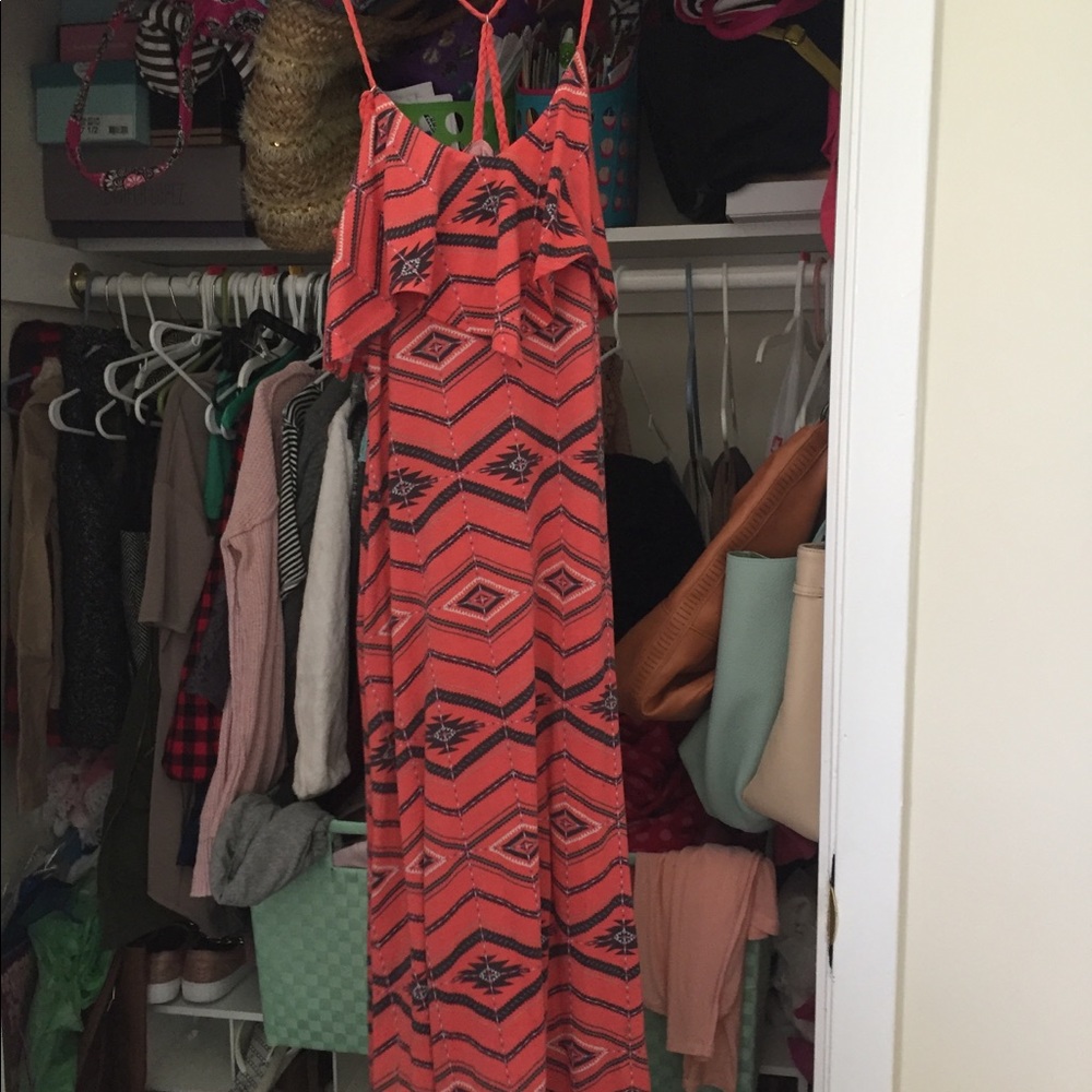 Coral maxi dress Xs